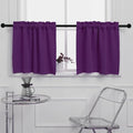 Pickluc Purple Cafe Half Window Curtain, 30 Inches Length, Rod Pocket Small by PICKLUC