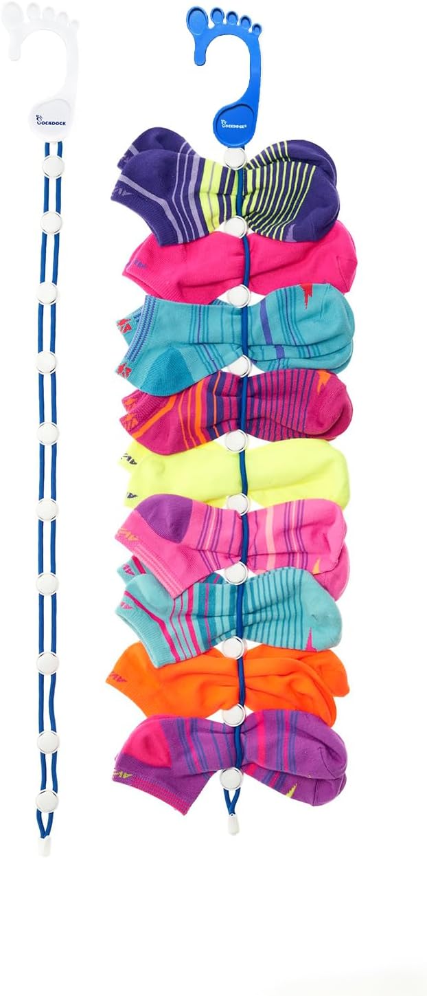 Sock Laundry Solution for Washing Drying & Storing Socks in Pairs, Clip & Hold by SockDockLLC