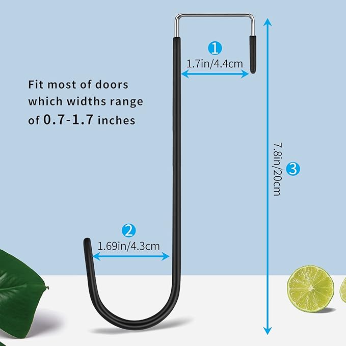 FYY Over The Door Hooks, 6 Pack Upgraded Long Door Hangers Hooks - Image 2