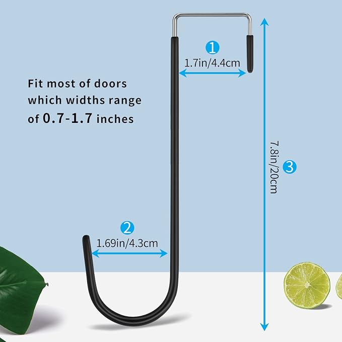 FYY Over The Door Hooks, 4 Pack Upgraded Long Door Hangers Hooks - Image 2