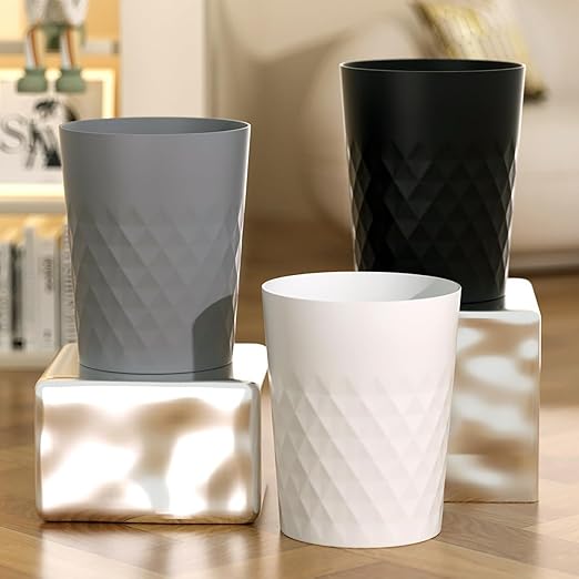 Small Bathroom Trash Can 2 Pack 1.8 Gallon Garbage Can Waste Basket Recycling - Image 2