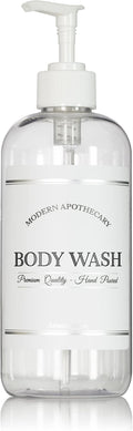 Refillable Clear PET Plastic 16 oz Body Wash Bottle by ArtanisHome