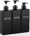 Segbeauty Plastic Square Soap Dispenser Black, 500ml Empty Reusable Pump Bottle by Segbeauty