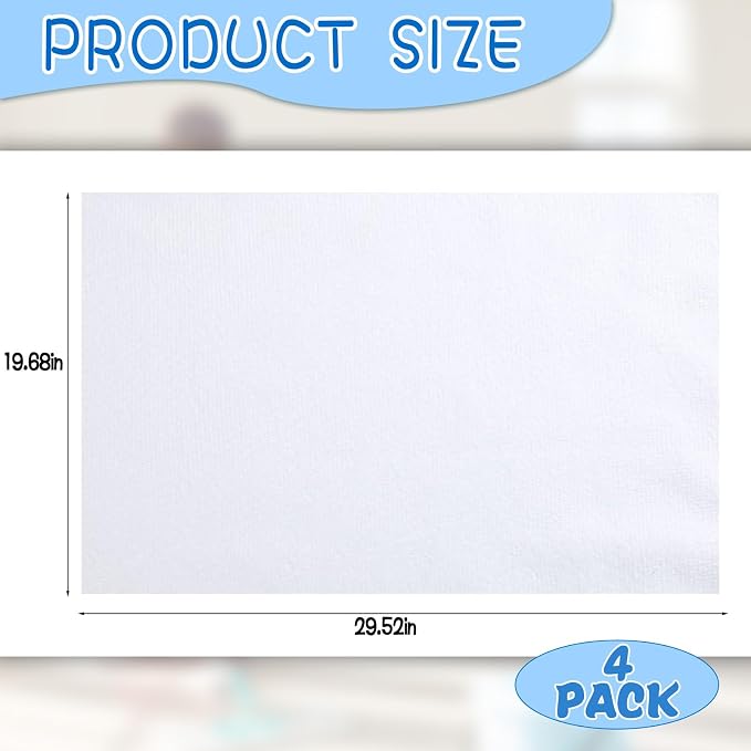 4 Pack Extra Large Microfiber Cleaning Cloths 20"x30", Lint-Free Reusable Towels - Image 2