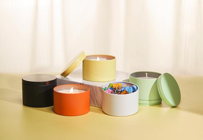 Aroparc Candle Tins 8oz with Lids, 24 Pack Seamless Bulk Candle Containers - Image 6