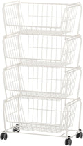 PUSDON Stackable Metal Storage Carts, Dual Use Shelf by PUSDON