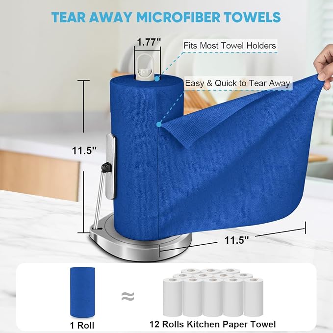AIDEA Microfiber Cleaning Cloth Roll, Reusable Paper Towels Tear Away Cloth - Image 2