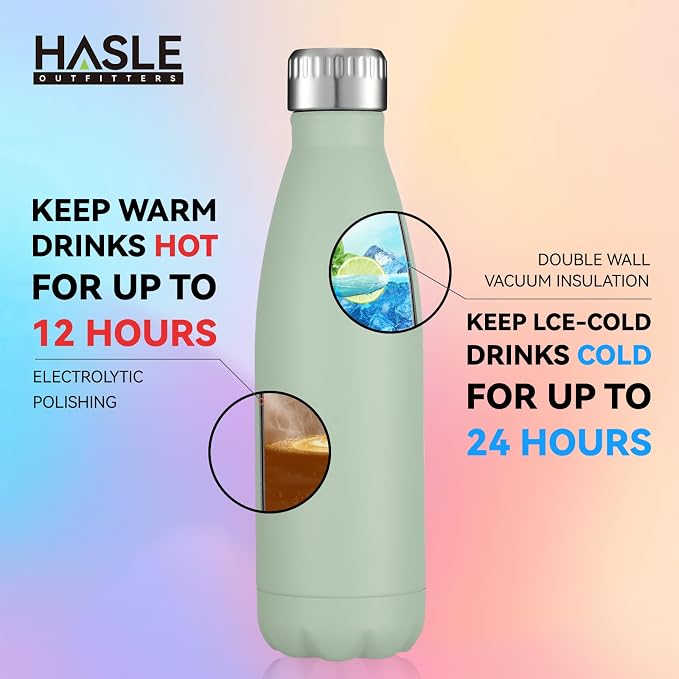 HASLE OUTFITTERS 17oz Stainless Steel Water Bottles Bulk, Vacuum Insulated - Image 4