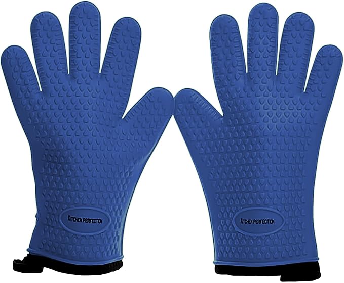 KITCHEN PERFECTION S Silicone Smoker Oven Gloves -Extreme Heat Resistant BBQ by Kitchenperfection