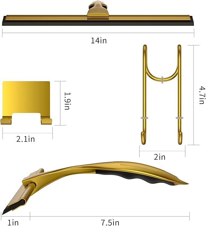 14-Inches Stainless Steel Shower Squeegee Set, Include Shower Door Hook - Image 2