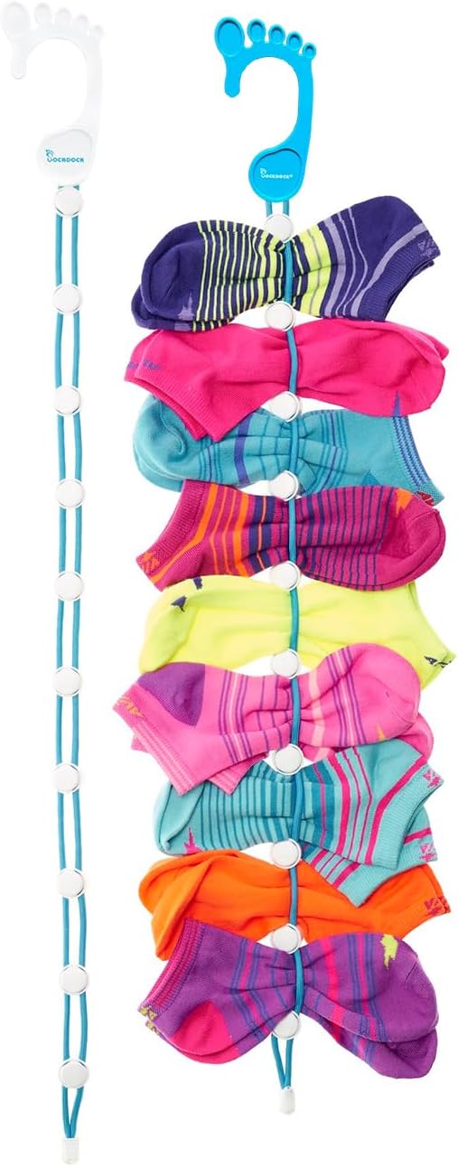 Sock Laundry Solution for Washing Drying & Storing Socks in Pairs, Clip & Hold by SockDockLLC