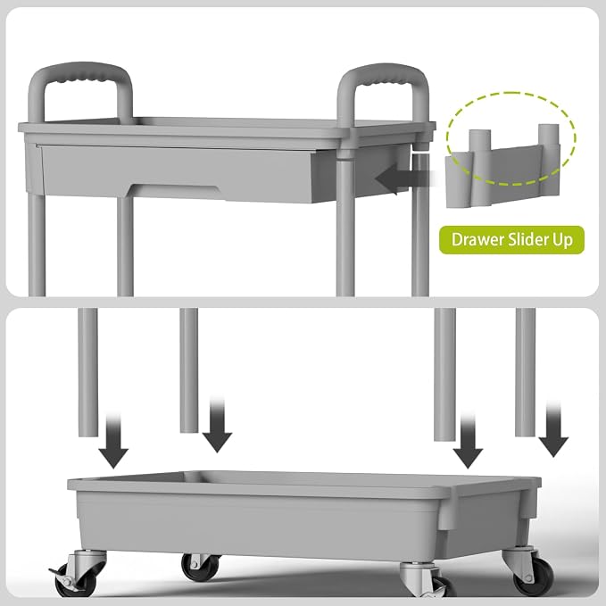 4 Tier Rolling Cart Organizer, Art Craft Diaper Bedside Snack Laundry Room - Image 5