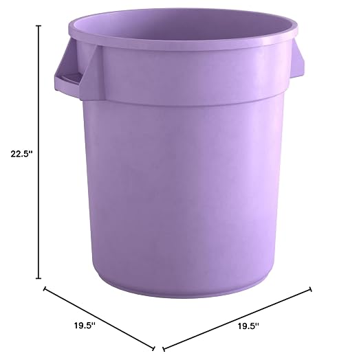 20 Gallon Purple Round Commercial Trash Can - Image 5