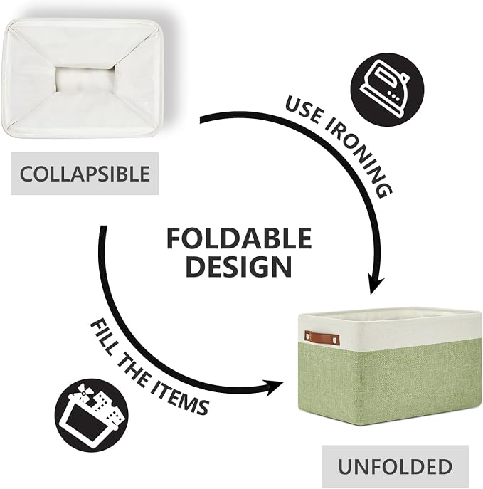 DULLEMELO Fabric Storage Bins for Laundry, Foldable Storage Baskets for Shelves - Image 6