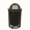 COATEDOUTDOORFURNITURE RDT-P-TXTBRW Heavy Duty Round Trash Receptacle by CoatedOutdoorFurniture