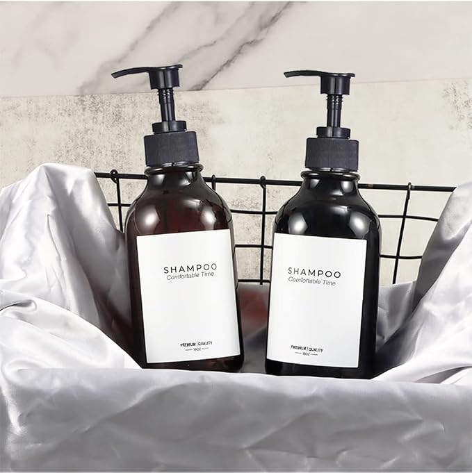 Apothecary Dispenser Bottle for Bathroom and Kitchen - 16oz Plastic Shower Pump - Image 5