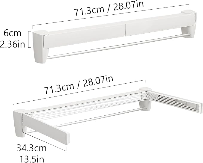 JOOM Laundry Drying Rack Collapsible, Wall Mounted Drying Rack, Clothes Drying - Image 4