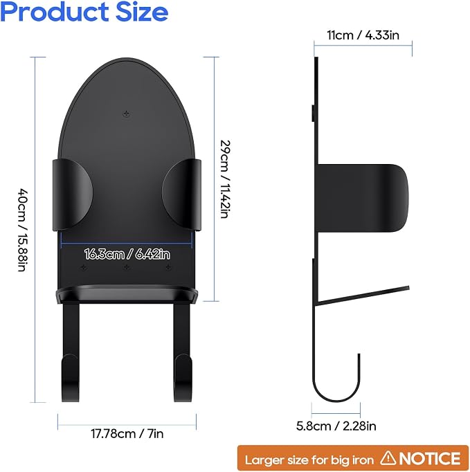 ORLESS Metal Large Ironing Board Holder Wall Mount, Ironing Board Hanger - Image 6