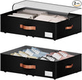 Underbed Storage With Wheels, Large Capacity 7.5 inches Height Storage Bins by leatherspaces