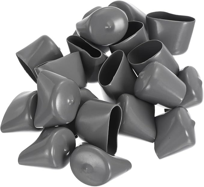 uxcell 20pcs Rubber End Caps 33mm ID Vinyl Cap Cover Screw Protectors Dark Grey - Image 4
