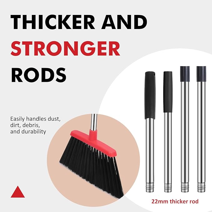 Heavy Duty Broom, 55 Inch Long Handle Outdoor Large Angle Brooms, Commercial - Image 5