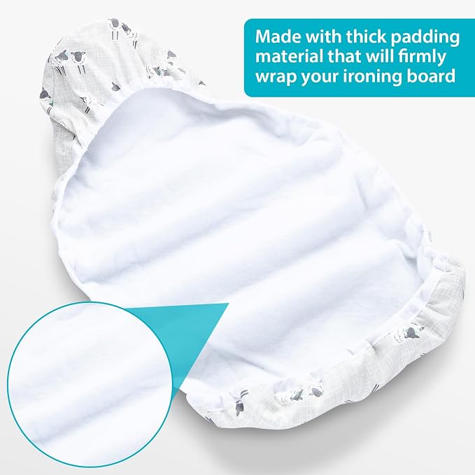 Over The Door Ironing Board Cover 13 x 37 inch, Small Iron Board Cover w 3 - Image 5