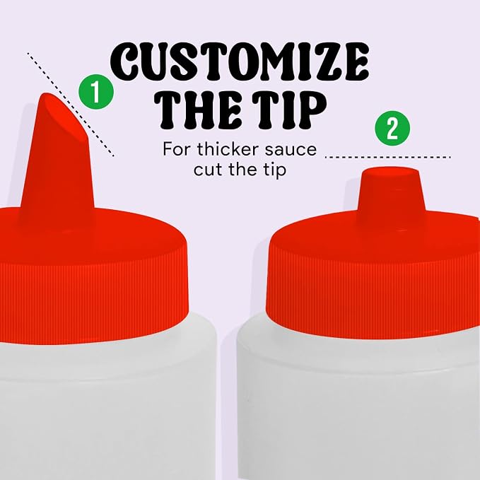 Norcalway 16 oz Condiment Squeeze Bottles - Image 6