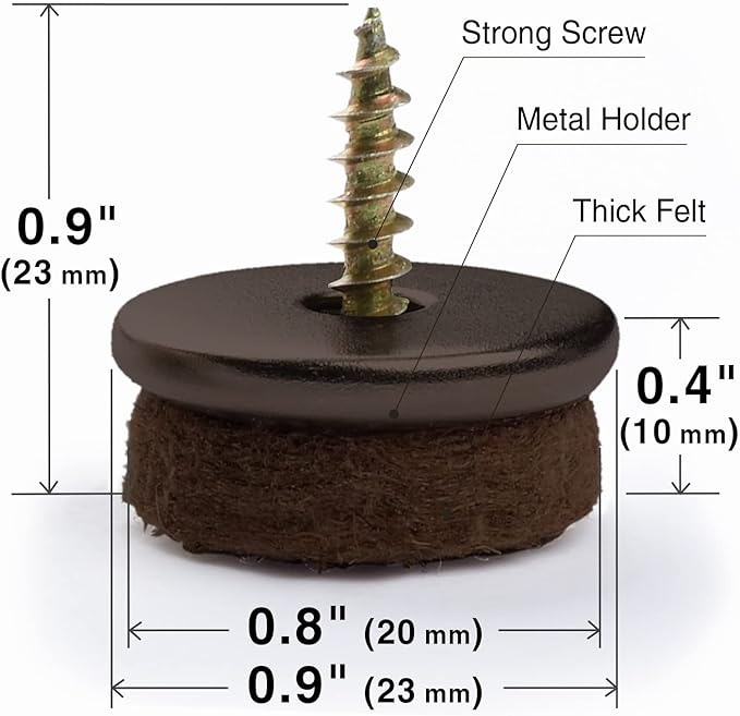 Screw-On Felt Furniture Pads X-Protector 24 PCS - Image 4