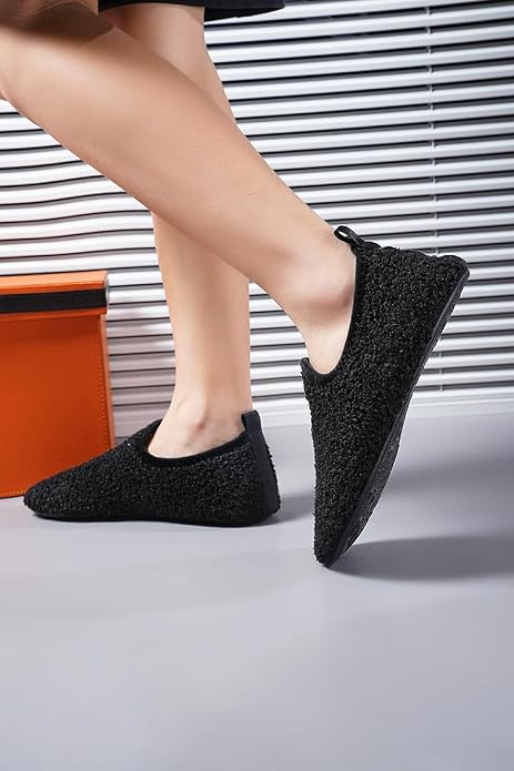 QZKDM Lightweight Slip on Grip Indoor House Slippers Barefoot Non Slip Home - Image 3