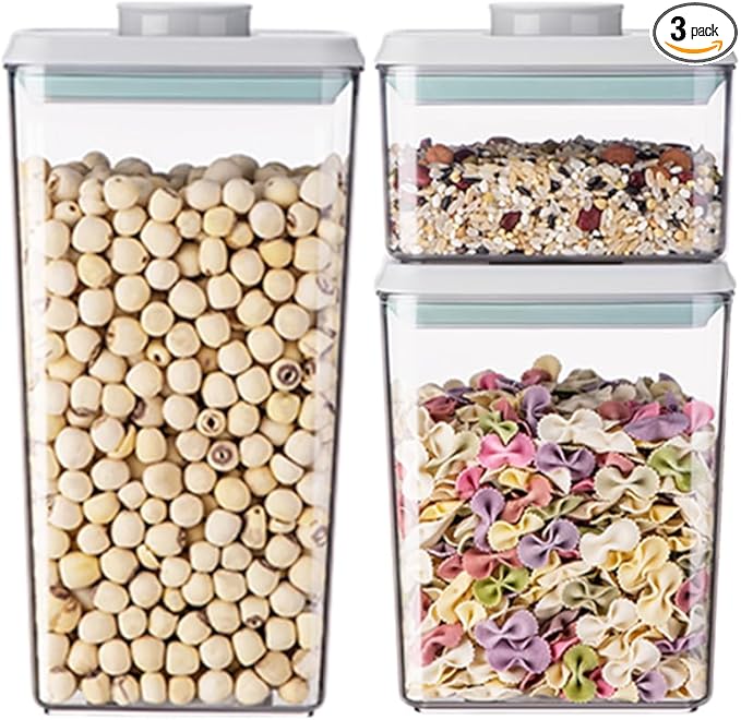 Food Storage Containers with Lids Airtight- 3Pcs BPA-Free Kitchen and Pantry by ANKOU
