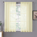 Tollpiz Short Sheer Curtain Linen Textured Living Room Curtains Sheer Light by Tollpiz