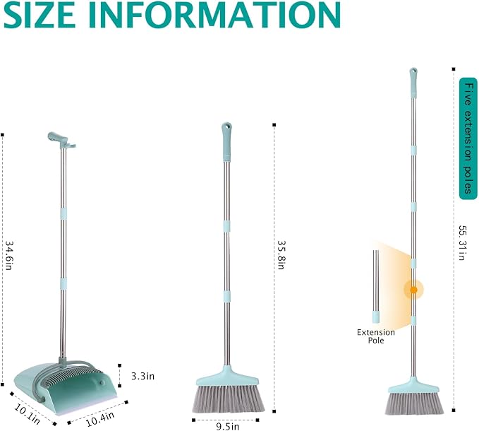 XXXFLOWER Broom and Dustpan Set - Image 2