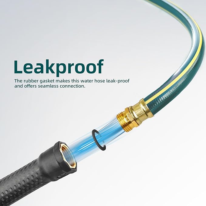 Solution4Patio Short Leader Green Garden Hose 3/4 in. x 12 ft. -Kink Free - Image 4