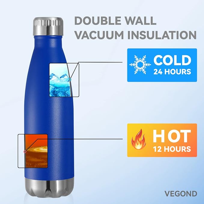 VEGOND 17oz Stainless Steel Water Bottles, Reusable Metal Sports Water Bottle - Image 5