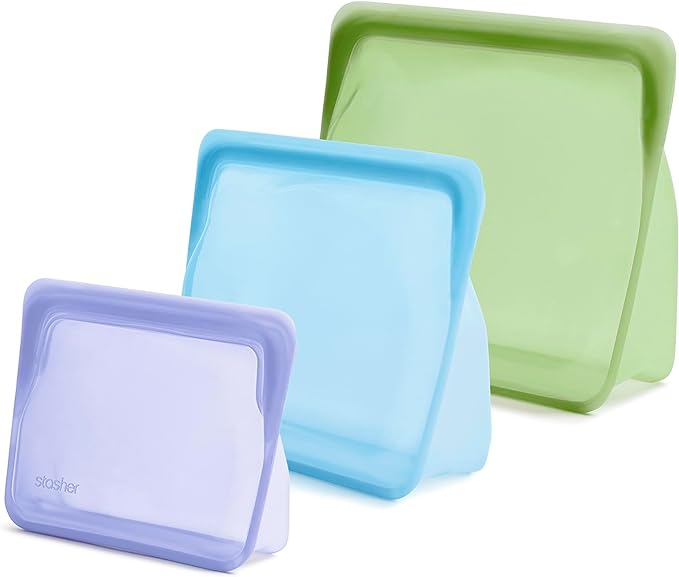 Stasher Premium Silicone Reusable Food Storage Bags, Lunch Bag, Travel by Stasher