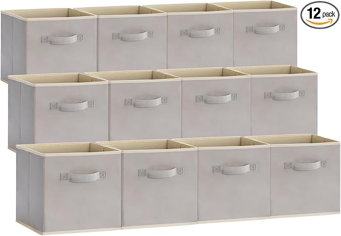 Lifewit 12 Packs Storage Cubes, 11 Inch Cube Storage Bins, Foldable Decorative by Lifewit