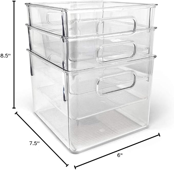 Isaac Jacobs 3-Pack Medium Clear Storage Bins - Image 6