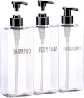 Segbeauty Clear Square Shampoo Bottles, 500ml Empty Reusable Bathroom Shower by Segbeauty