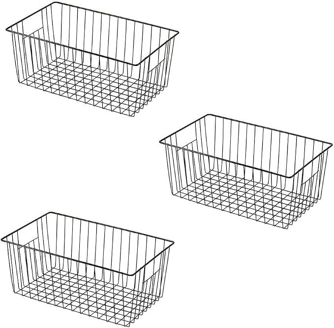 16" L x 12" W Wider Freezer Storage Organizer Baskets Container, Metal Wire by Y.Z.Bros