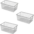 16" L x 12" W Wider Freezer Storage Organizer Baskets Container, Metal Wire by Y.Z.Bros