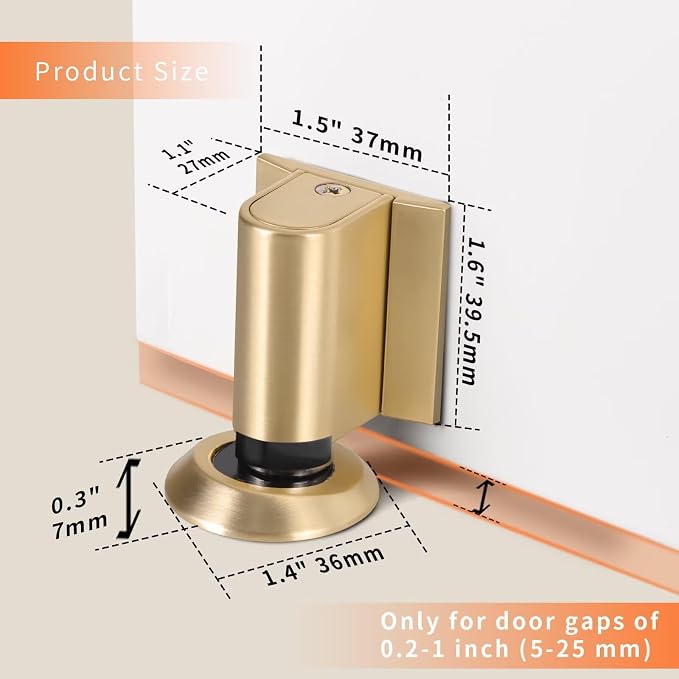 Bak Bo Magnetic Door Stoppers 4 Pack Bottom of Door Holder Keep Door Open No - Image 2