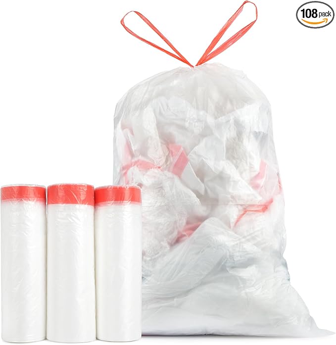 Heavy Duty 15 Gallon Drawstring Trash Bags by glasho