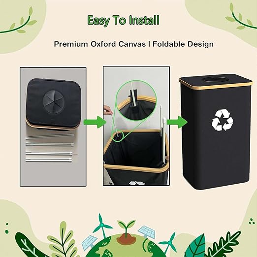 Recycling Bin for Kitchen Indoor Home, Large 100L/ 26 Gallon Recycle Bin - Image 2