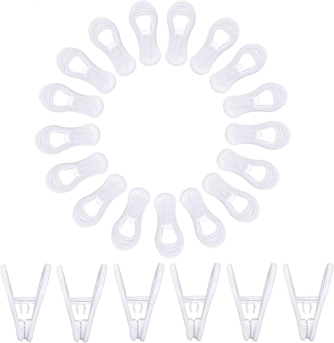 White Hanger Clips 60 Pack, Clothes Pins Finger Clip - Image 7