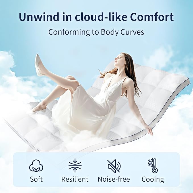 Mattress Topper Twin XL Mattress Pad Cover Mattress Protector - Image 2