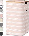 BALEINE Laundry Hamper with Lid, Tall Laundry Baskets with Bamboo Pull Handles by BALEINE