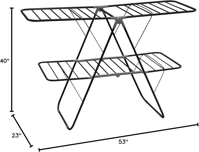 Brookstone 2 Tier Folding Rack – Indoor/Outdoor Collapsible Clothes Dryer Stand - Image 7
