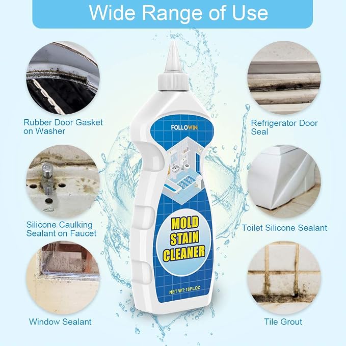 FOLLOWIN Mold and Mildew Bathroom Cleaner Gel 18oz, Household Stain Cleaner - Image 4