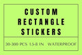 Custom Rectangle Labels, Glossy Waterproof White Vinyl Stickers, 30-300 Pcs by YEYABOA