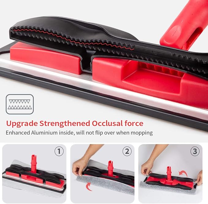 MEXERRIS Microfiber Mops for Hardwood Laminate Tile Floor Cleaning: Stainless - Image 3